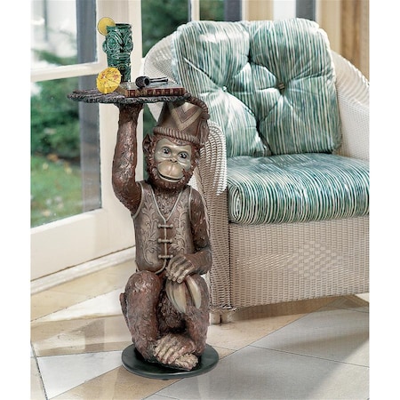 Design Toscano Moroccan Monkey Butler Pedestal Sculptural Table NG31382